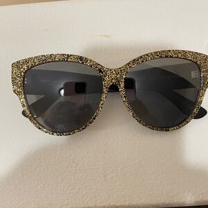 YSL Vintage Black and Gold Sunglasses